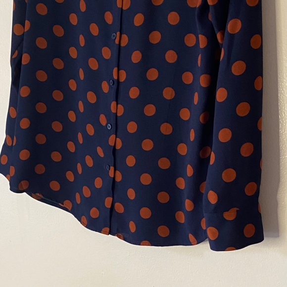 Halogen Polka Dot Long Sleeve Blouse Size Medium - Picture 5 of 10